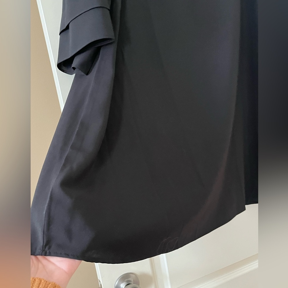 Cupshe Black Oversized Mini Dress with Ruffle Sleeve Women’s Medium/Large - Picture 7 of 14